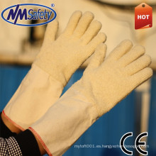 NMSAFETY guante hecho a prueba de calor guantes de costura hechos a mano de la muñeca